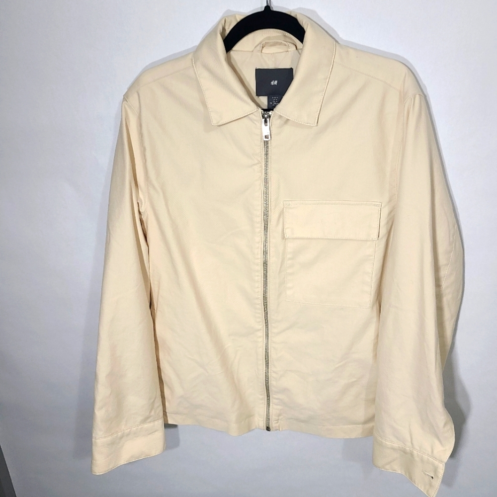 H & M Men's Size Medium M Light Beige Short Jacket